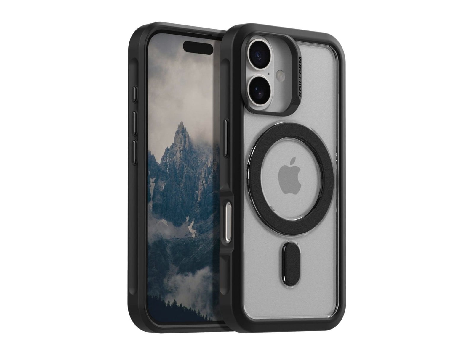 Rokform - iPhone 16 Slim Magnetic Case - Clear/Black