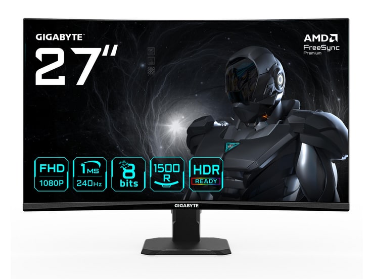 Gigabyte - 27" GS27FC2 Curved Full HD 240Hz Curved Monitors - Black