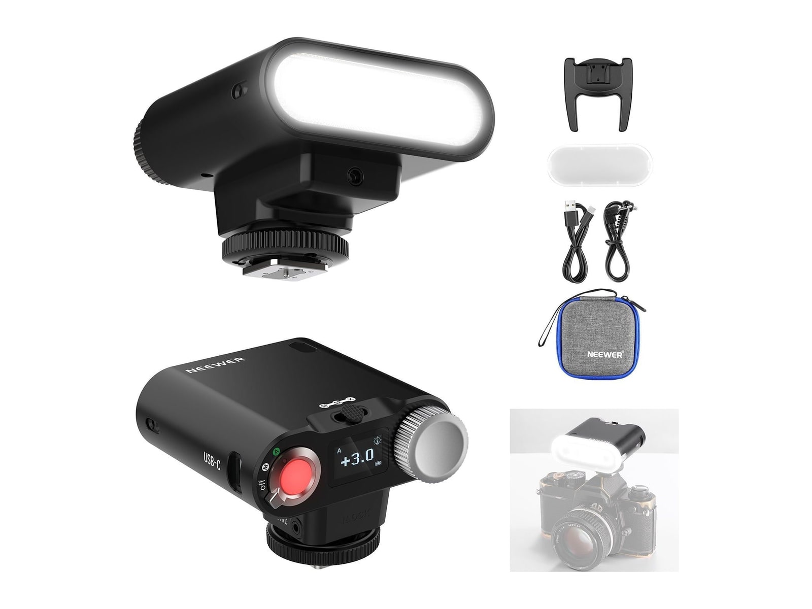 Neewer - Z160 Camera Flash with Auto & Manual Modes & Built in Lithium Battery Camera Accessories
