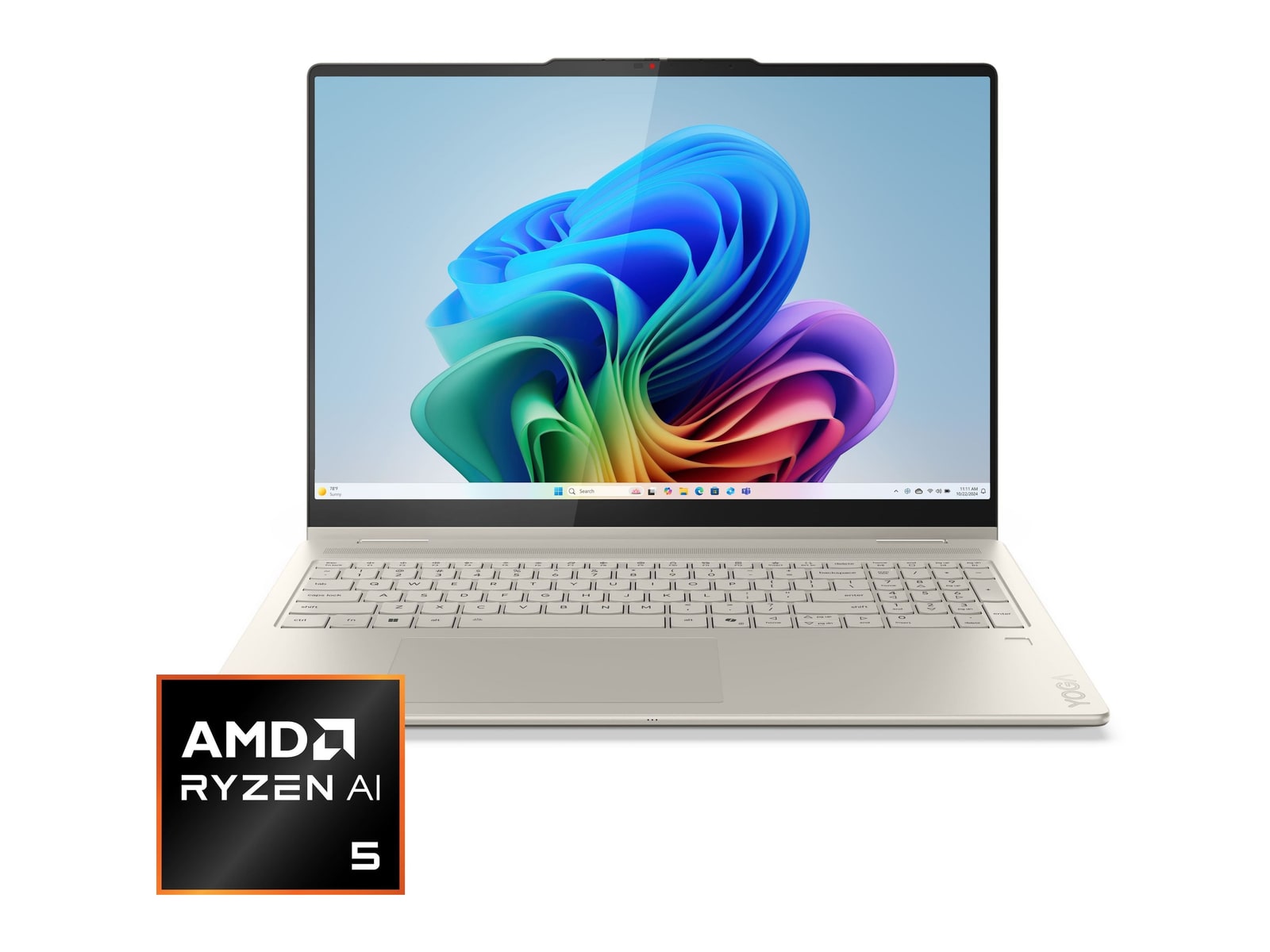 Lenovo - Yoga 7 83JU0001US 16" - AMD Ryzen AI 5 340 chip - 16GB Memory - 512GB SSD - Seashell