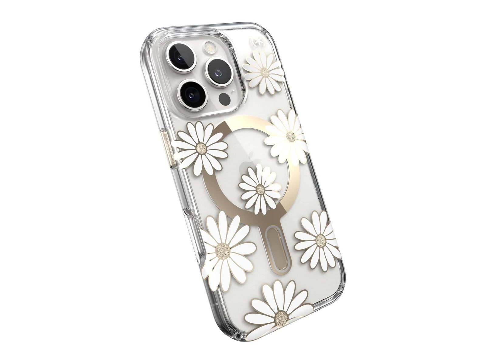 Speck - Presidio Lux MagSafe with ClickLock - iPhone 16 Pro - Sunshine Daisies/Clear