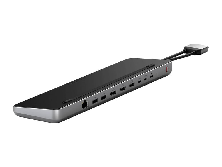 Satechi - Dual Dock Stand with NVMe SSD Enclosure Docking Stations - Space Gray