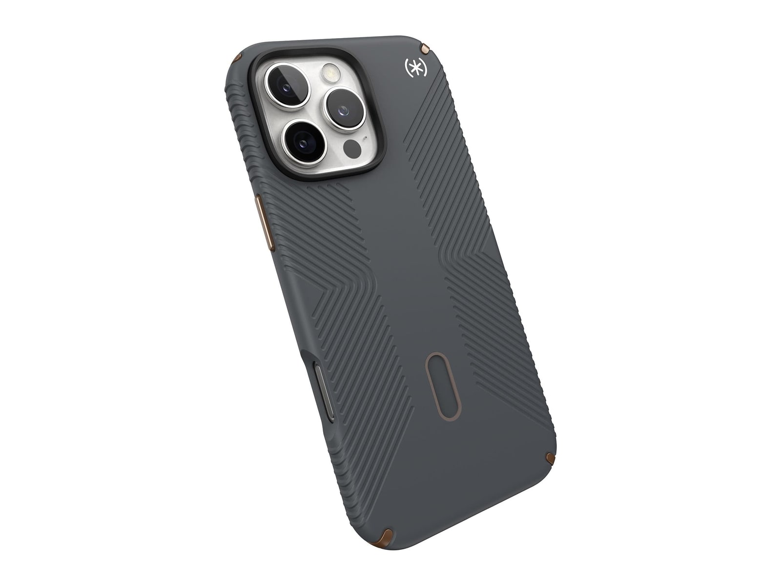Speck - Presidio2 Grip MagSafe with ClickLock - iPhone 16 Pro Max - Charcoal Grey/Cool Bronze