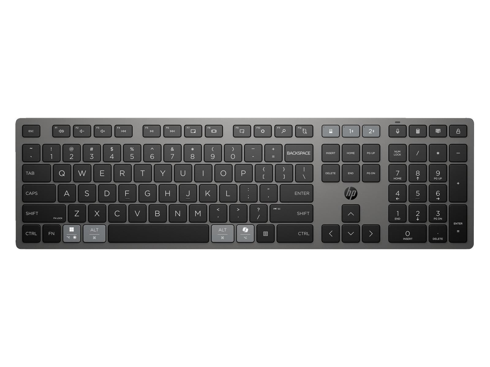 HP - 720 Multi-Device Rechargeable Wireless Keyboards - Black