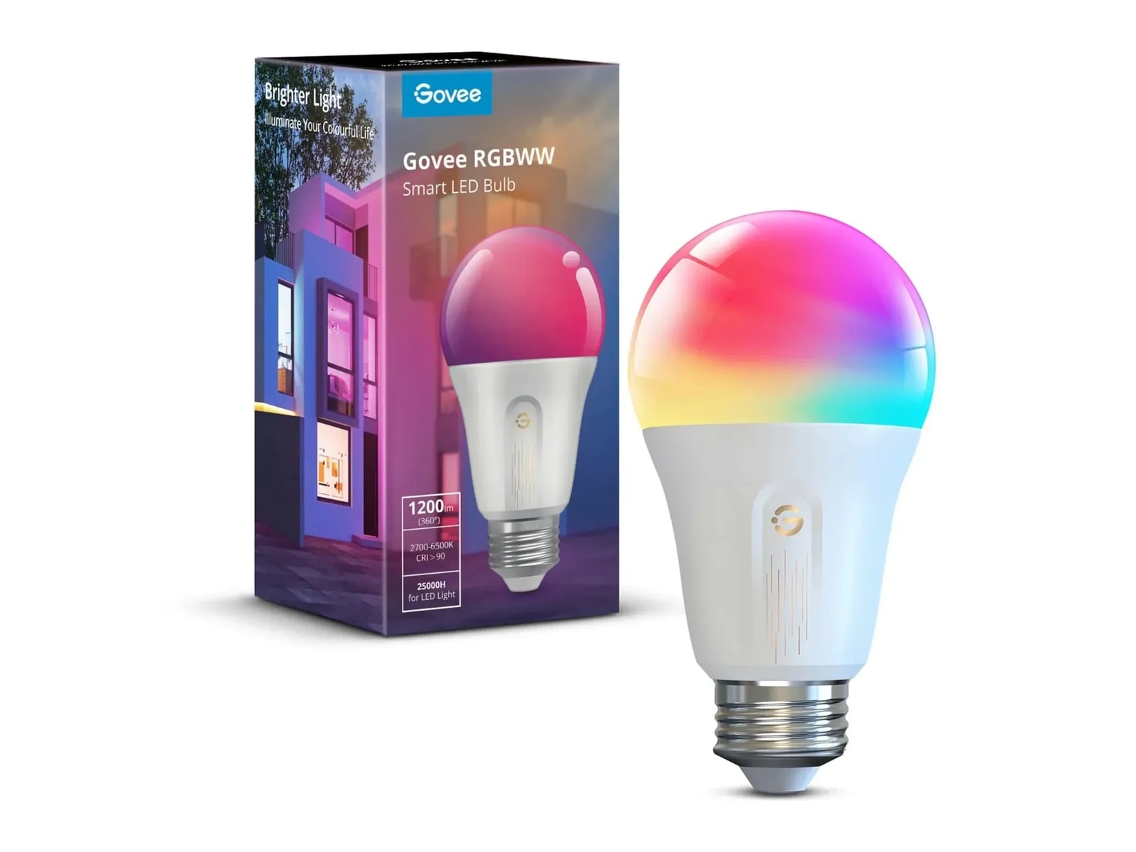 Govee - RGBWW Smart LED Bulb E27 Smart Lighting - Multicolor