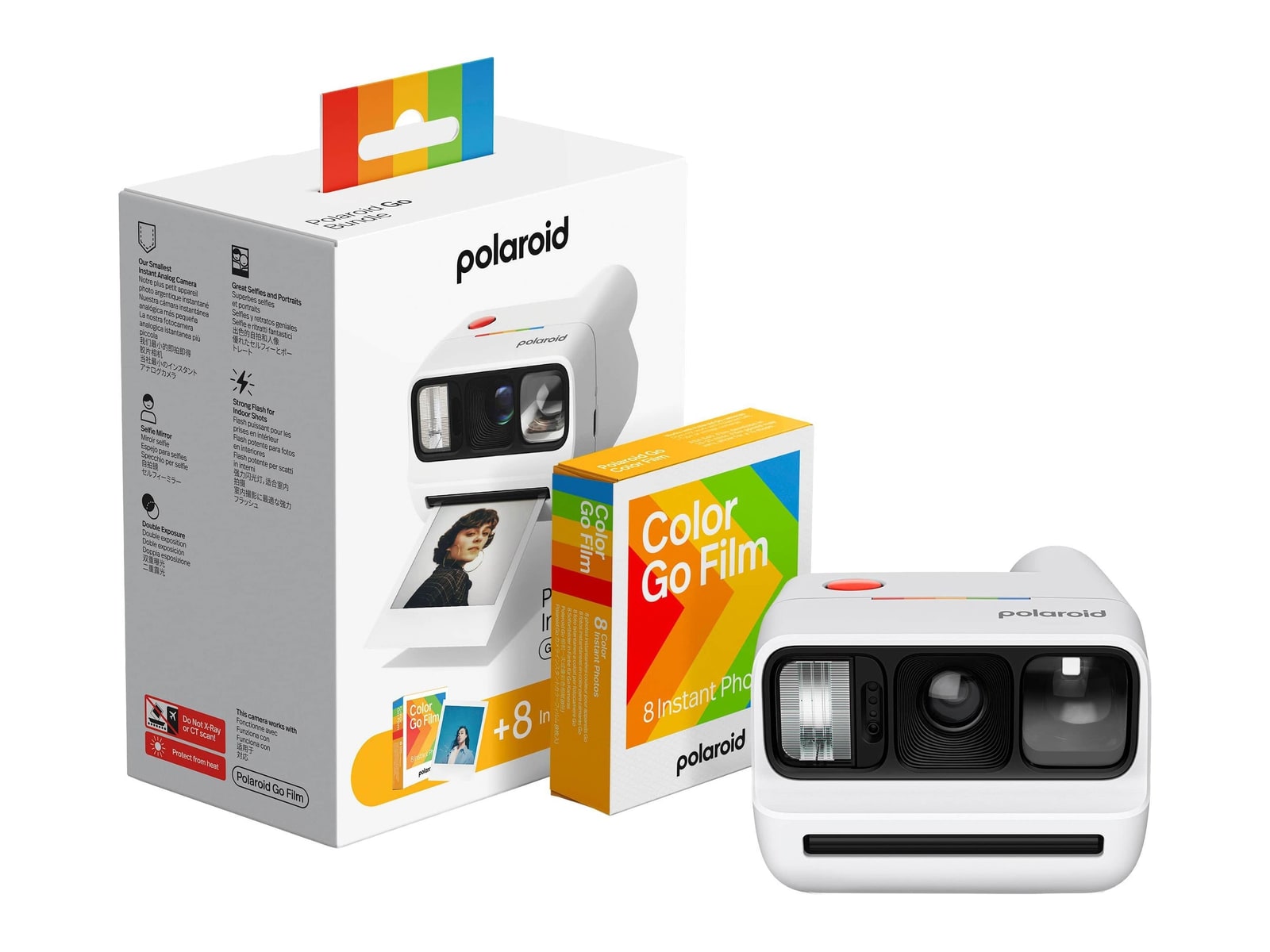 Polaroid - Go Generation 3 + Color Go Film Bundle Instant Cameras Bundle - White