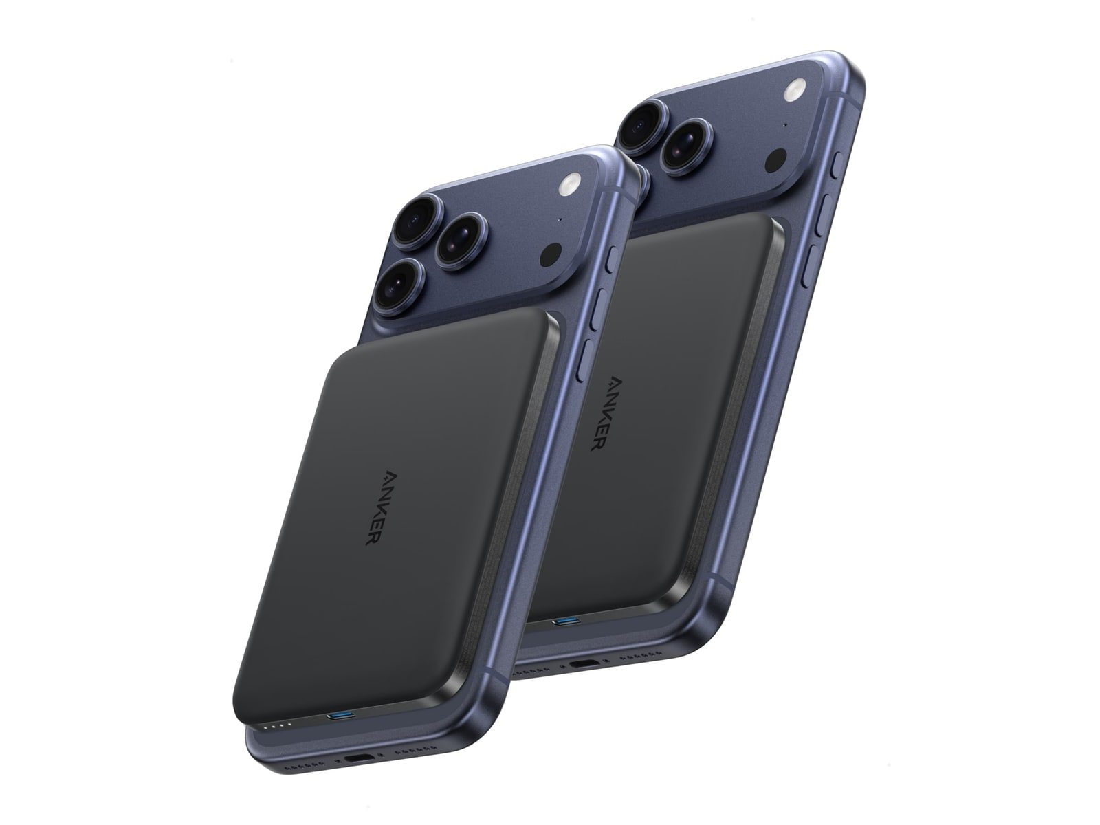 Anker - Nano Power Bank (5K, MagGo, Slim) 2-Pack Black Power Banks