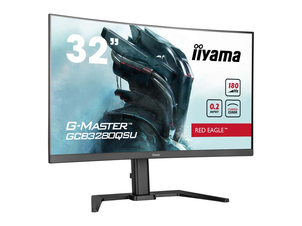 iiyama - 31.5" G-master Red Eagle GCB3280QSU-B2 Curved QHD 180Hz Curved Monitors - Black