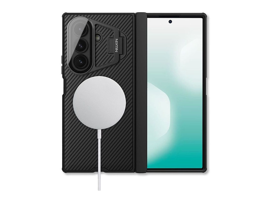 Nillkin - MagSafe Compatible CamShield CamProp Case with Transparent Camera Cover - Galaxy Z Fold 7 - Black