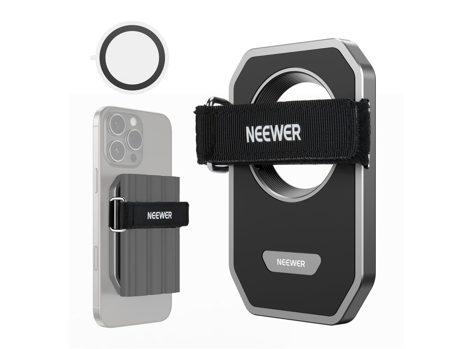 Neewer - PA040 Magnetic SSD Mount with Upgraded Touch Fastener For iPhone 15/16 Pro/Pro Max Camera Accessories