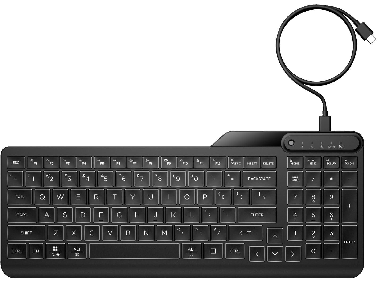 HP - 405 Multi-Device Backlit Wired Keyboards - Black