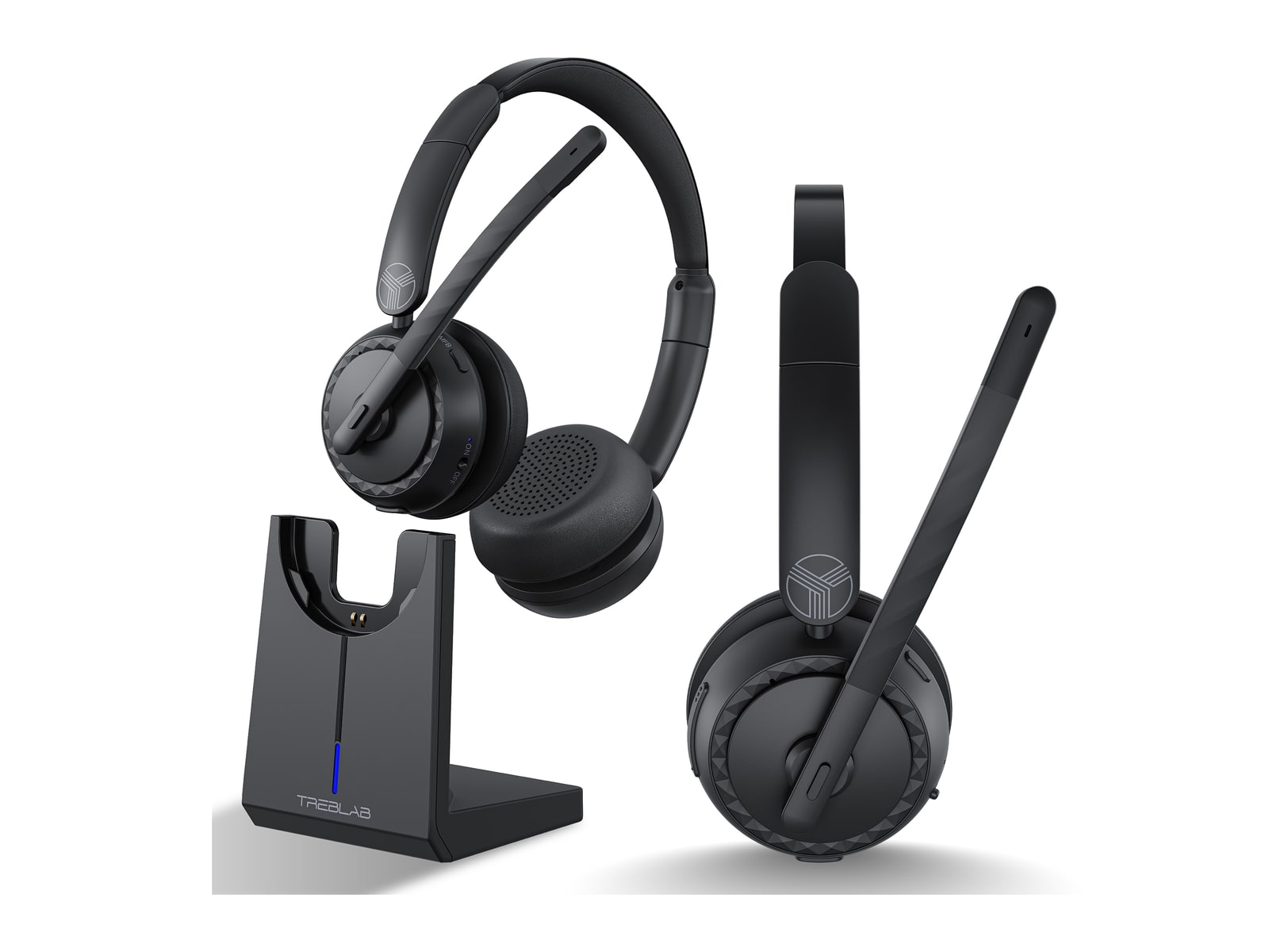 TREBLAB - Focus Apex Wireless On-Ear Headphones - Black
