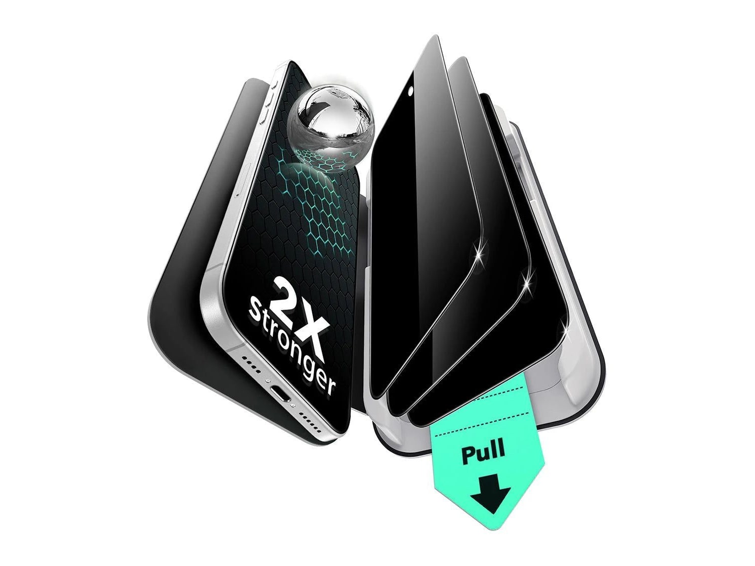 ESR - UltraFit Classic Privacy Screen Protector - 3 Pack - iPhone 16 Plus / 15 Plus