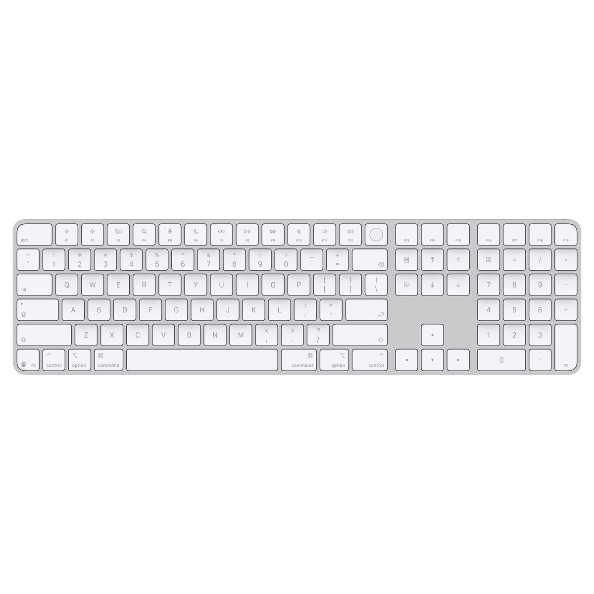 Apple - Magic Keyboard with Touch ID and Numeric Keypad (USB-C) - Wireless Keyboard - US English - White