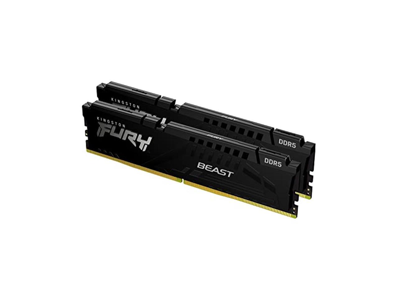 Kingston - FURY Beast 64GB (2 x 32GB) DDR5 6000 CL30 DIMM Memory (RAM) - Black