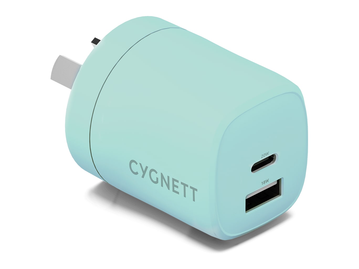 Cygnett - PowerSync Dual Port Wall Charger 20W - Mint Wall Chargers