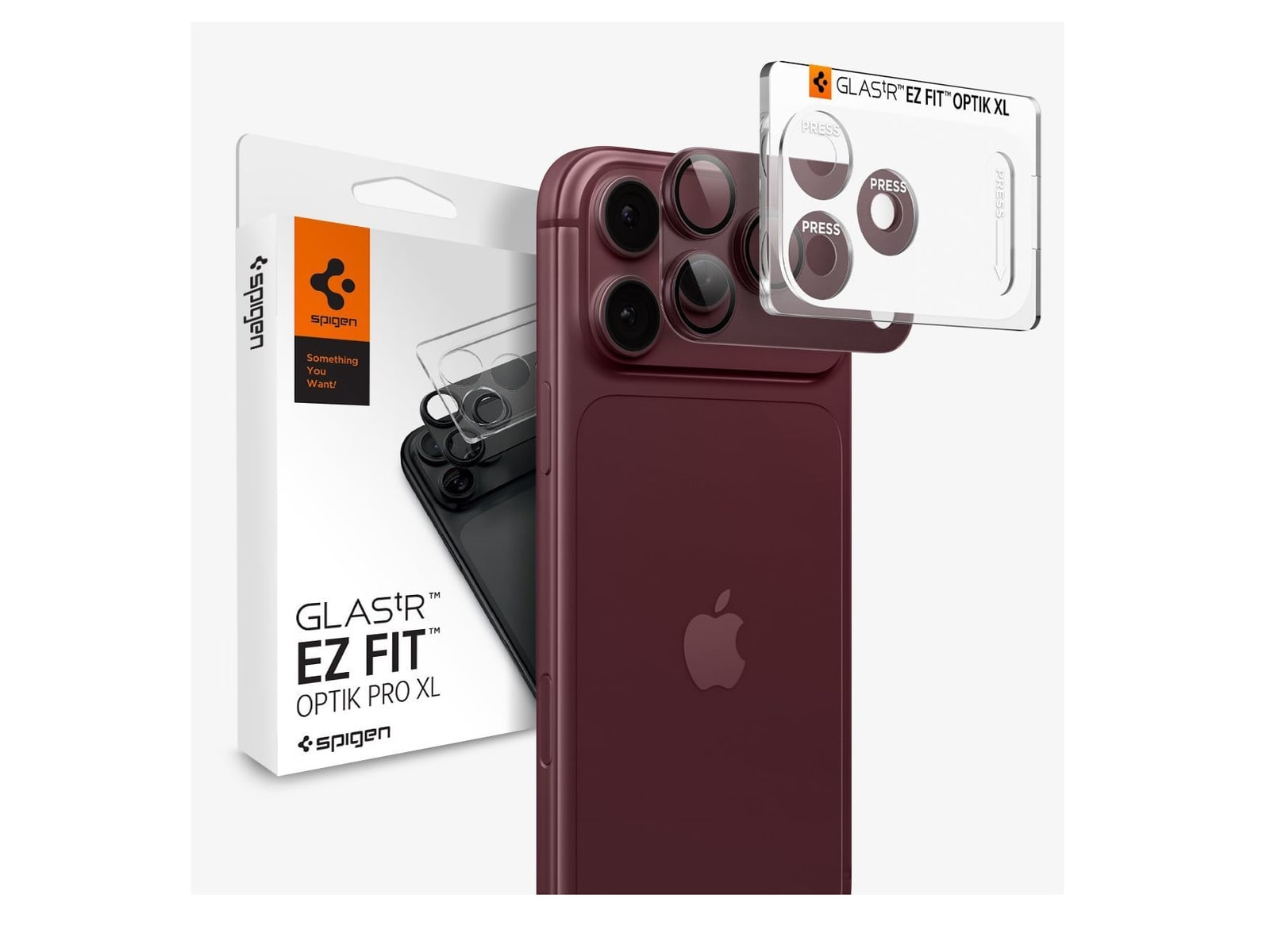 Spigen - Optik Pro XL EZ Fit Lens Protector - iPhone 18 Pro - Burgundy