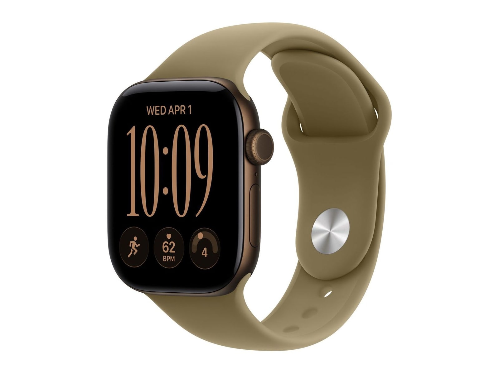 Apple Watch Series 12 GPS 42mm Dark Bronze Aluminum Case with Olive Sport Band - M/L