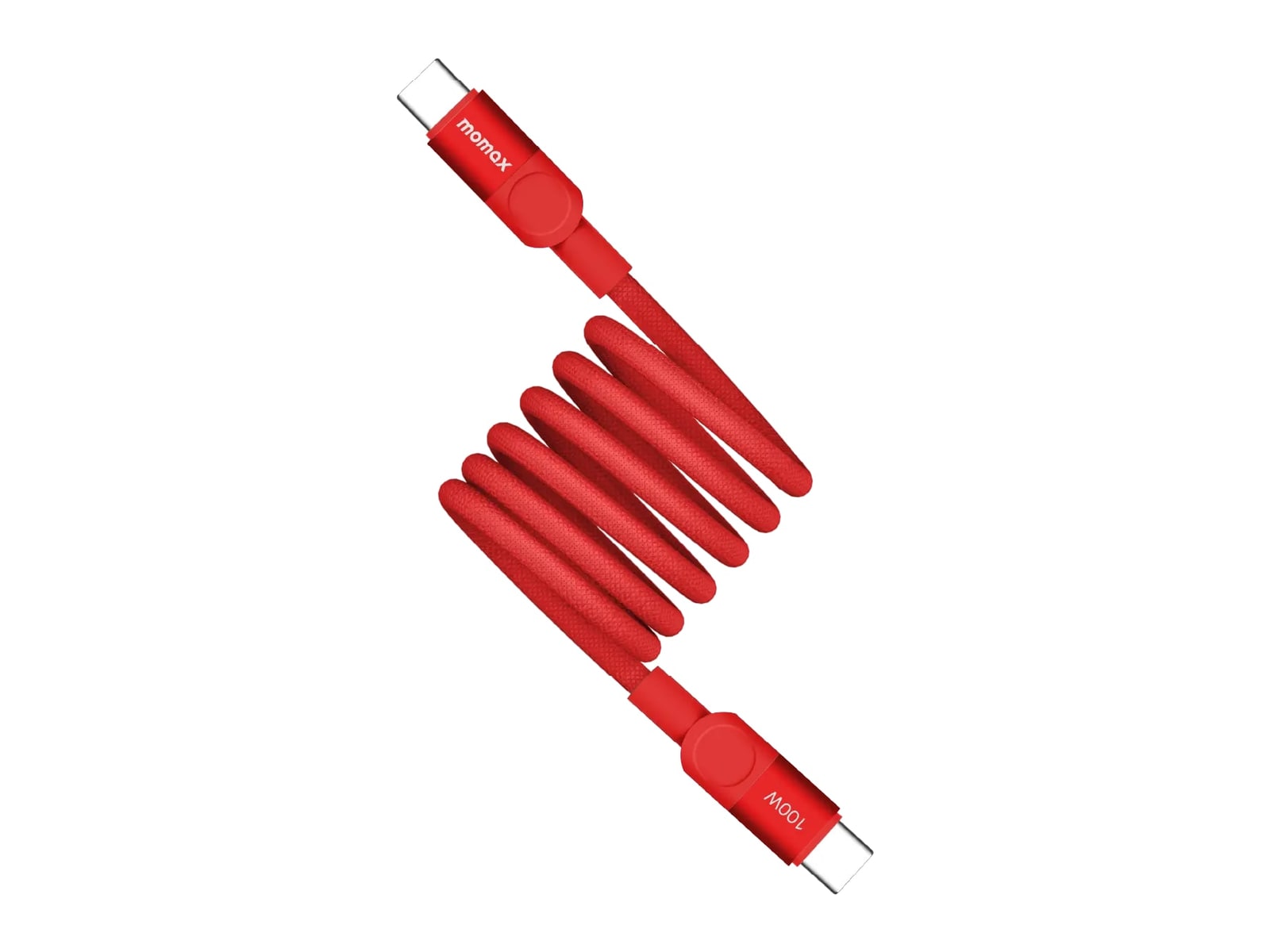 MOMAX - Mag.Link Magnetic USB-C to USB-C Cable 100W 1m Red USB-C Cables