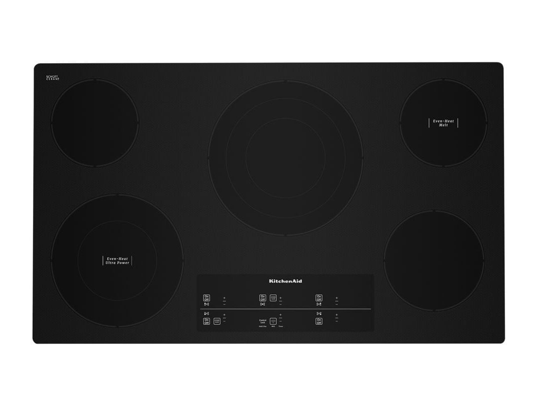 KitchenAid - 36-Inch Electric Cooktop with 5 Elements and Touch-Activated Controls In Black Cooktops