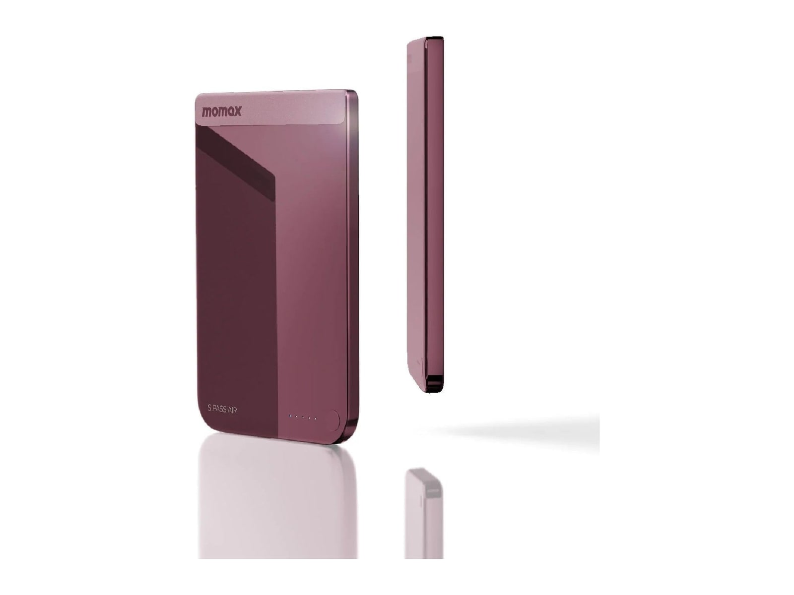 MOMAX - 1-Power S.Pass Air 5000mAh Magnetic Wireless Battery Pack Dusky Cherry Power Banks
