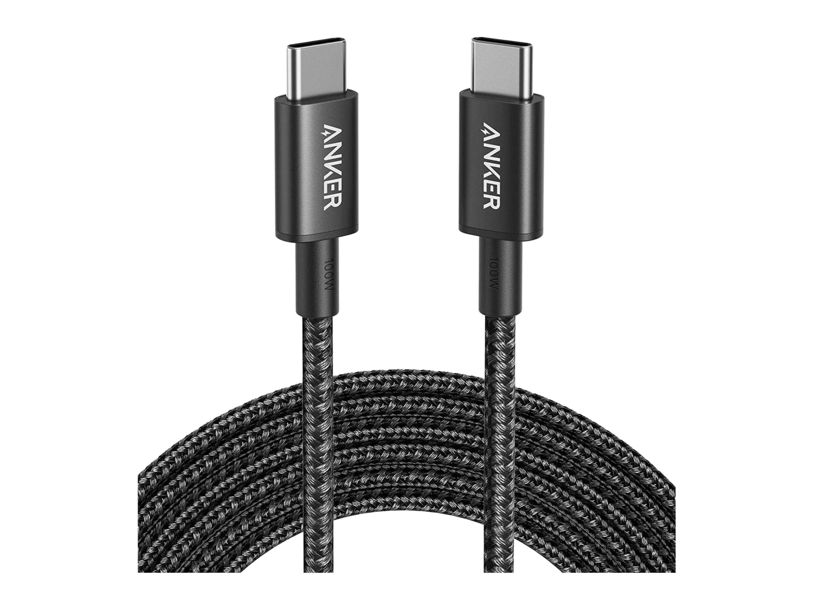 Anker - Nylon USB-C to USB-C 100W Cable (3 Meters) Black Charging Cables