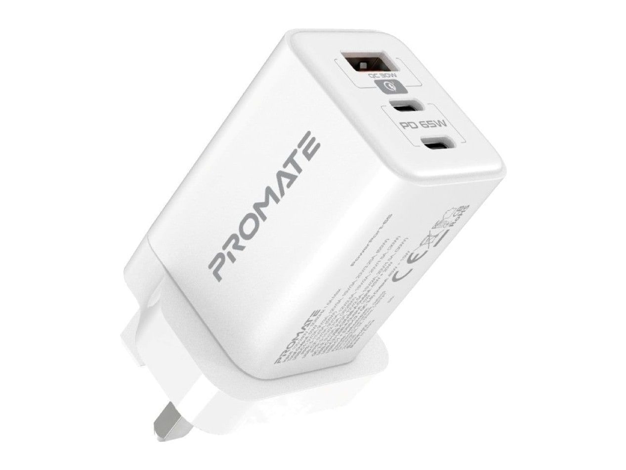 Promate - PowerPort-65 White Wall Chargers