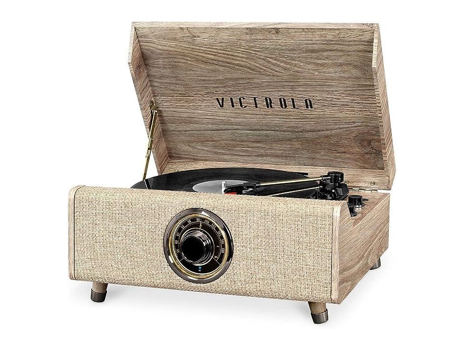 Victrola - Highland 4-in-1 Bluetooth Turntables & CD Players - Farmhouse Oatmeal