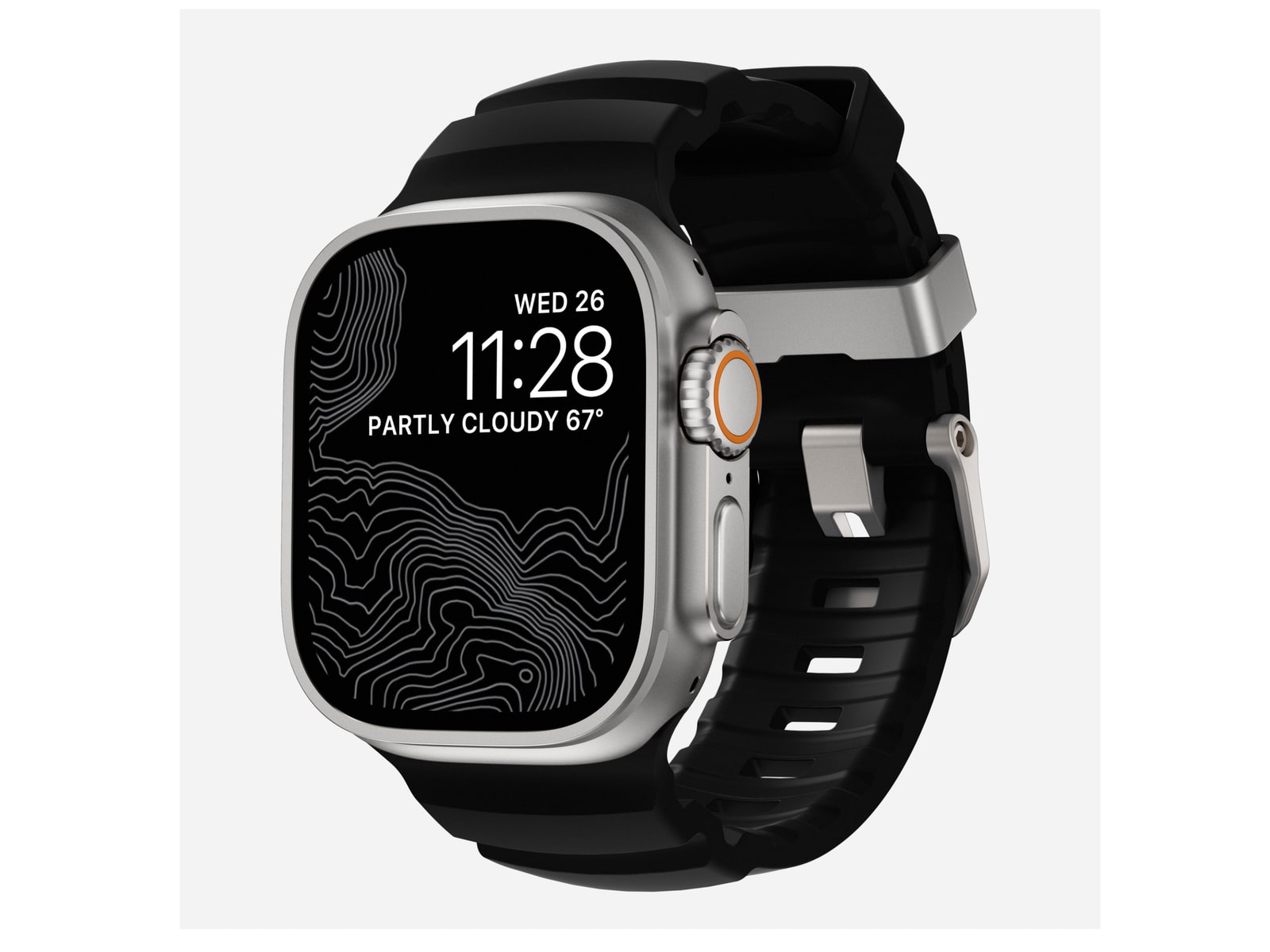 Nomad - Rocky Point Band - 46mm/49mm - Carbon Black - Natural Hardware