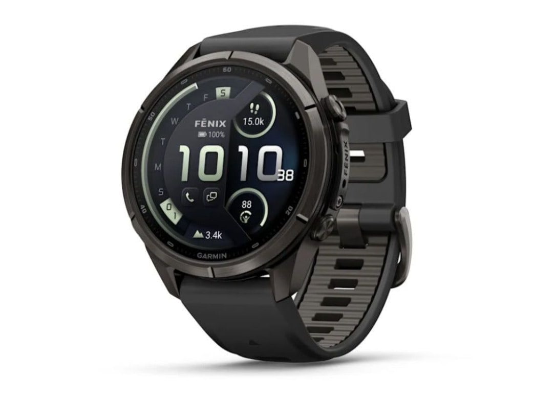 Garmin - fenix 9 Pro 43mm inReach AMOLED GPS (Titanium, Black/Pebble Gray) Smart Watches - Black