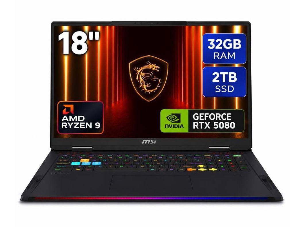 MSI - Raider A18 HX 18" - AMD Ryzen 9 9955HX3D chip - 32GB Memory - 2TB SSD - Core Black