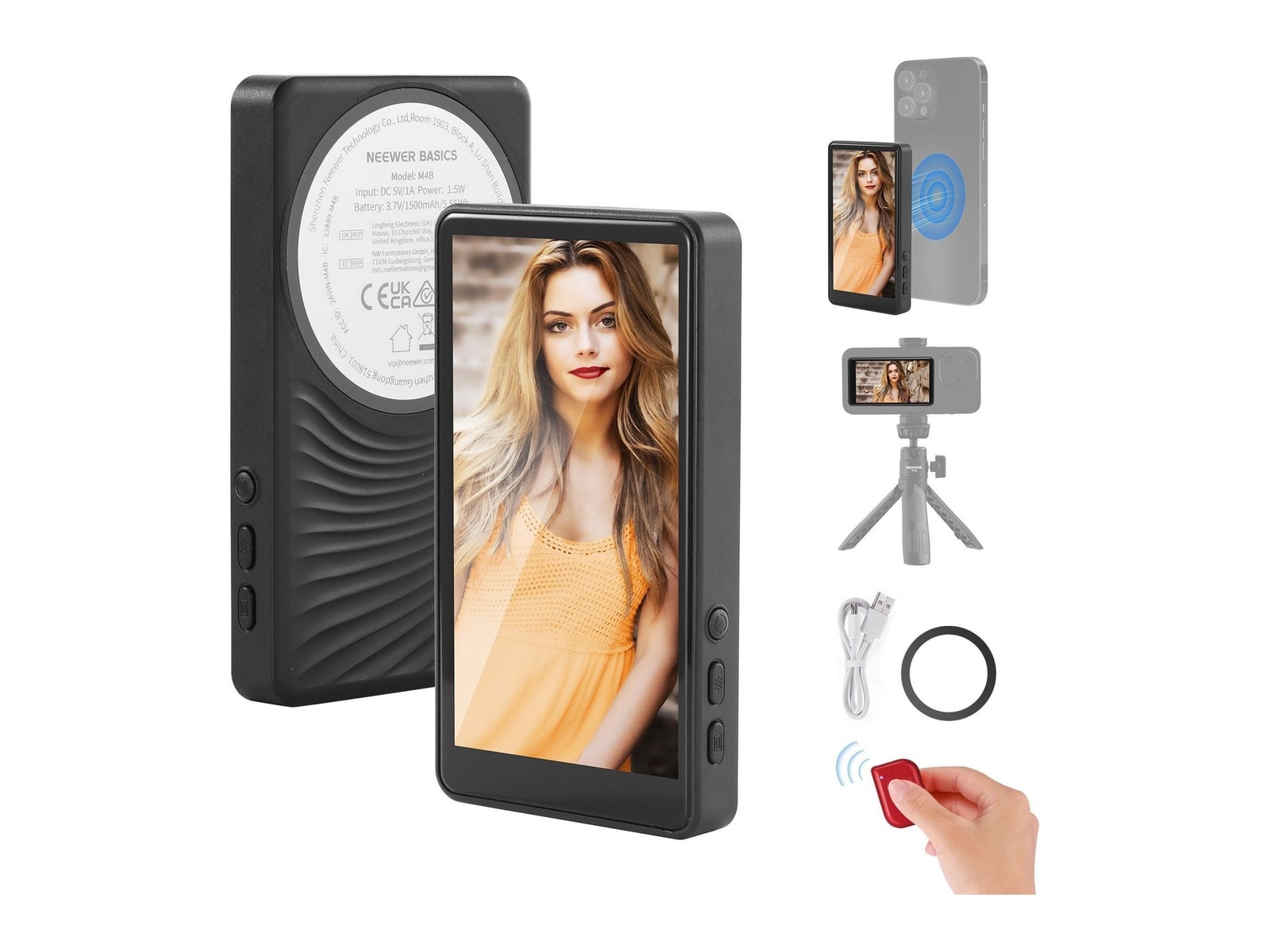 Neewer - BASICS M4B 4" Magnetic Phone Vlog Selfie Monitor Screen Camera Accessories
