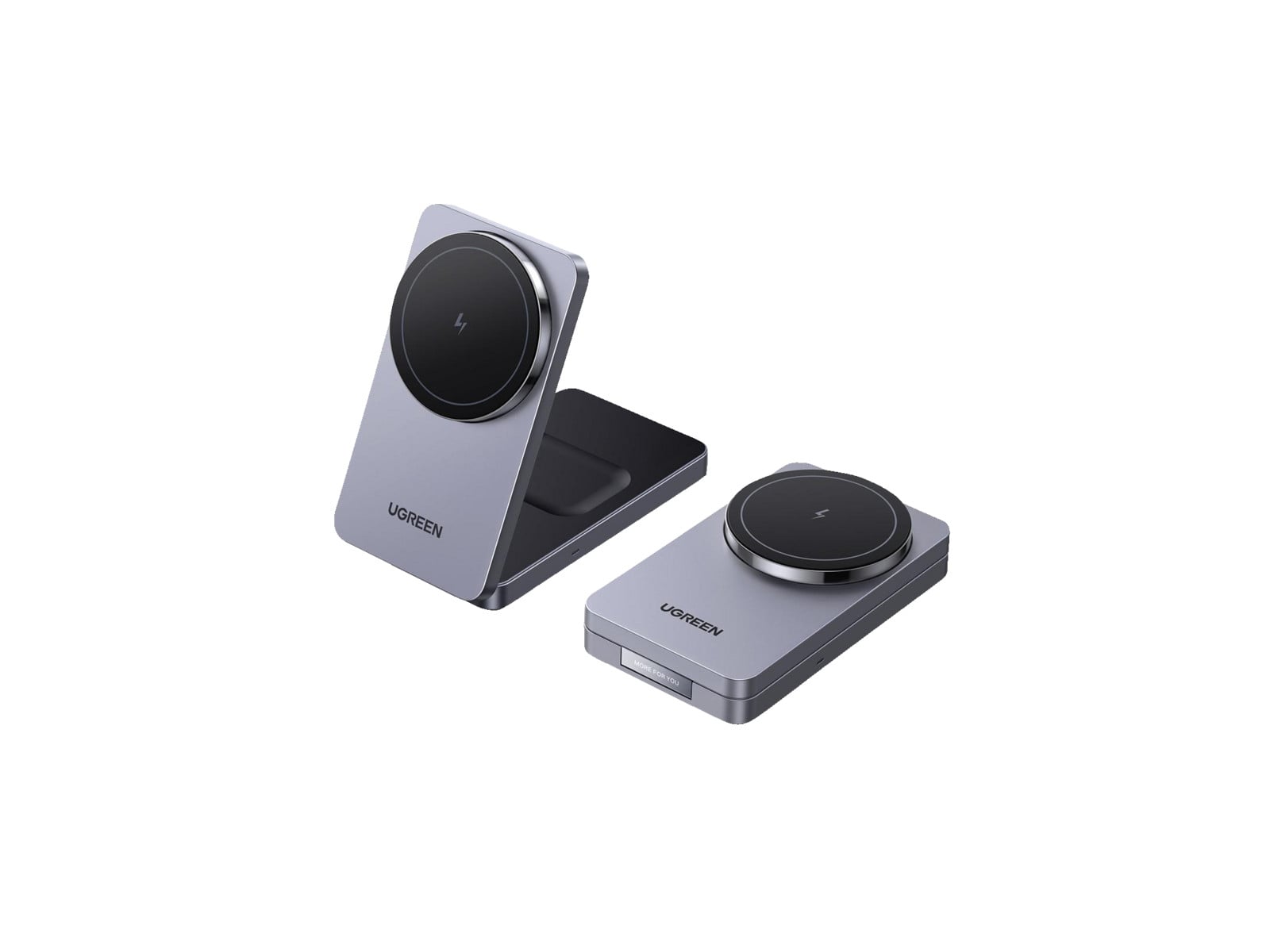 UGREEN - 2-in-1 Magnetic Wireless Charger Gray Wireless Chargers