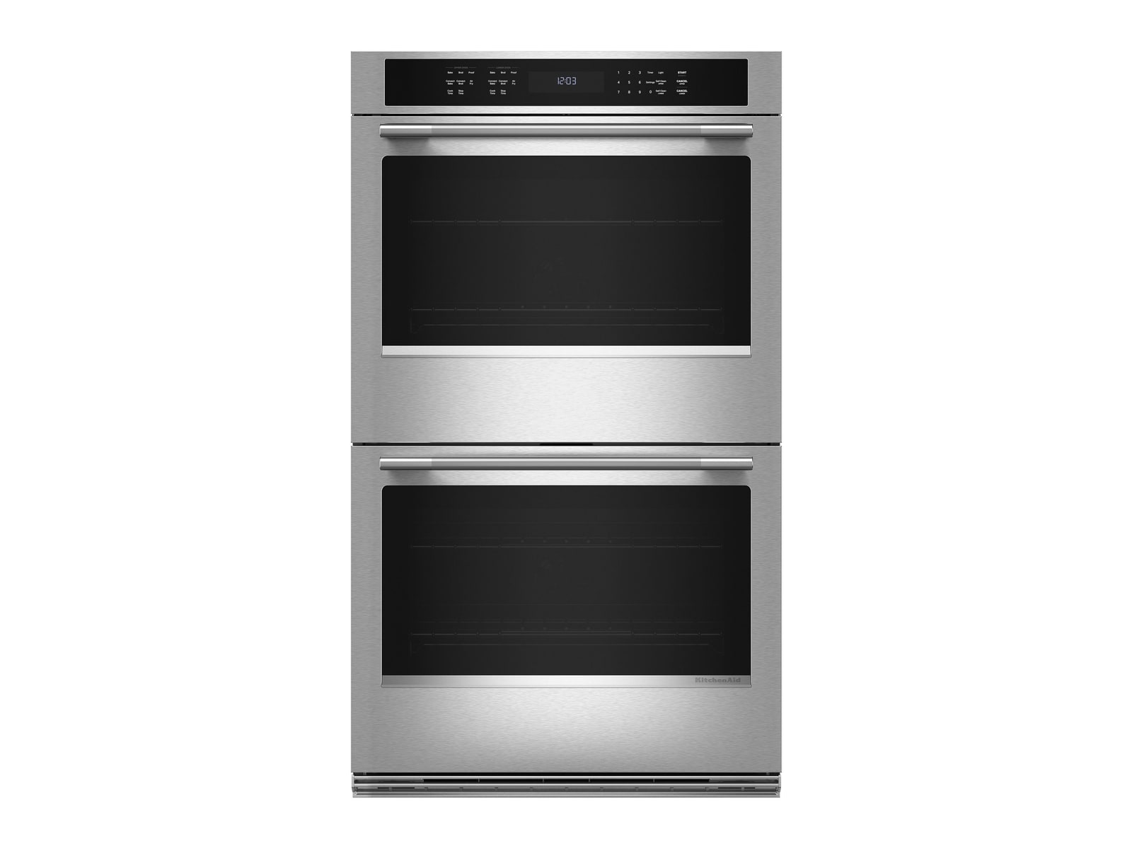 KitchenAid - Electric Double Wall Oven with No Preheat Air Fry Mode 27-Inch PrintShield Stainless Ovens & Ranges