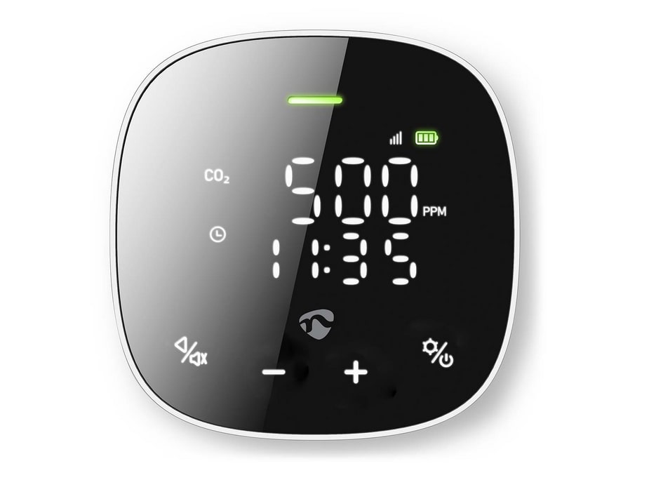 Nedis - SmartLife Air Quality Monitor with CO2 Sensor Smart Appliances - Black