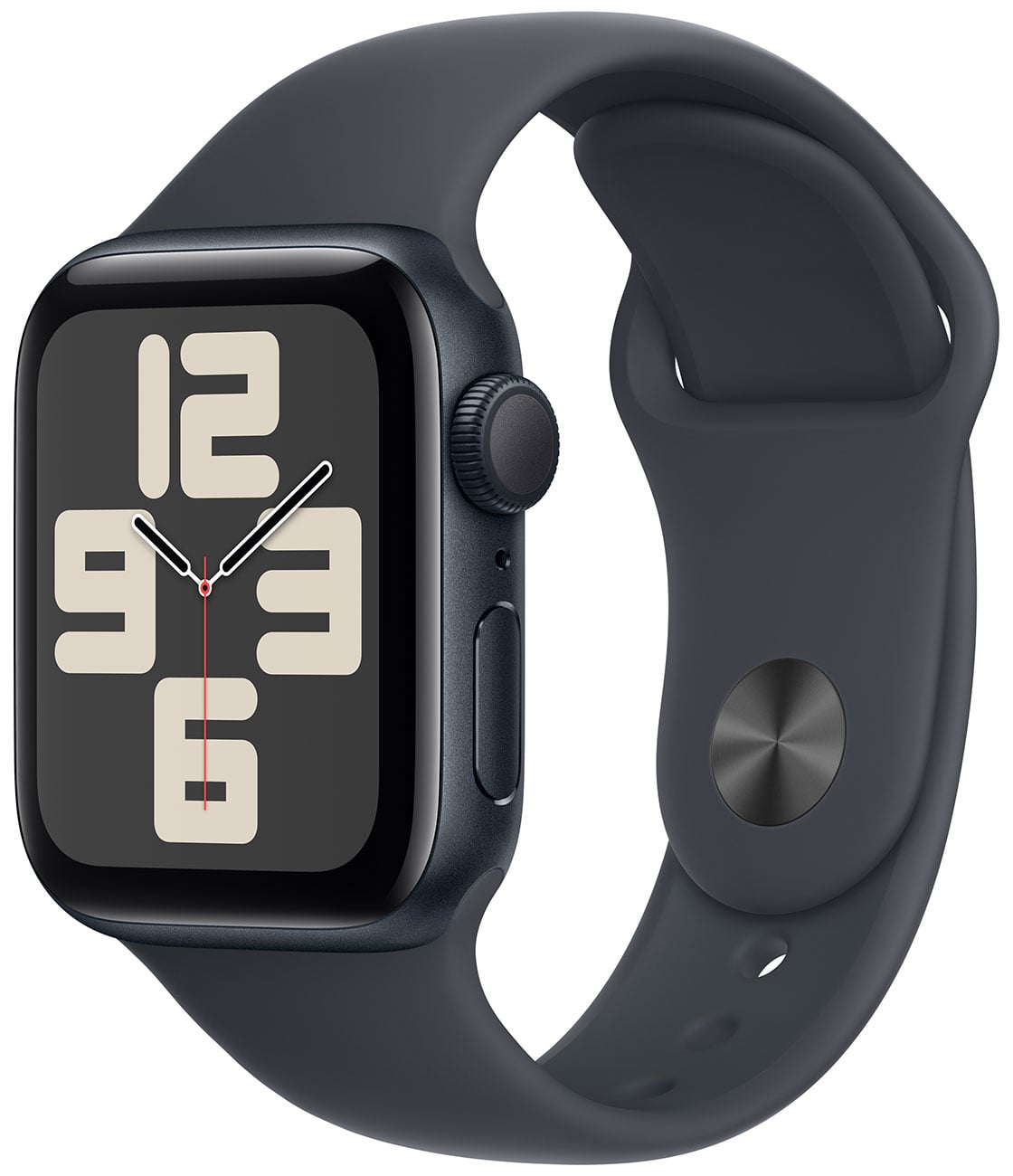 Apple - Apple Watch SE (2nd Generation) (GPS) 40mm Midnight Aluminum Case with Midnight Sport Band - M/L - Midnight