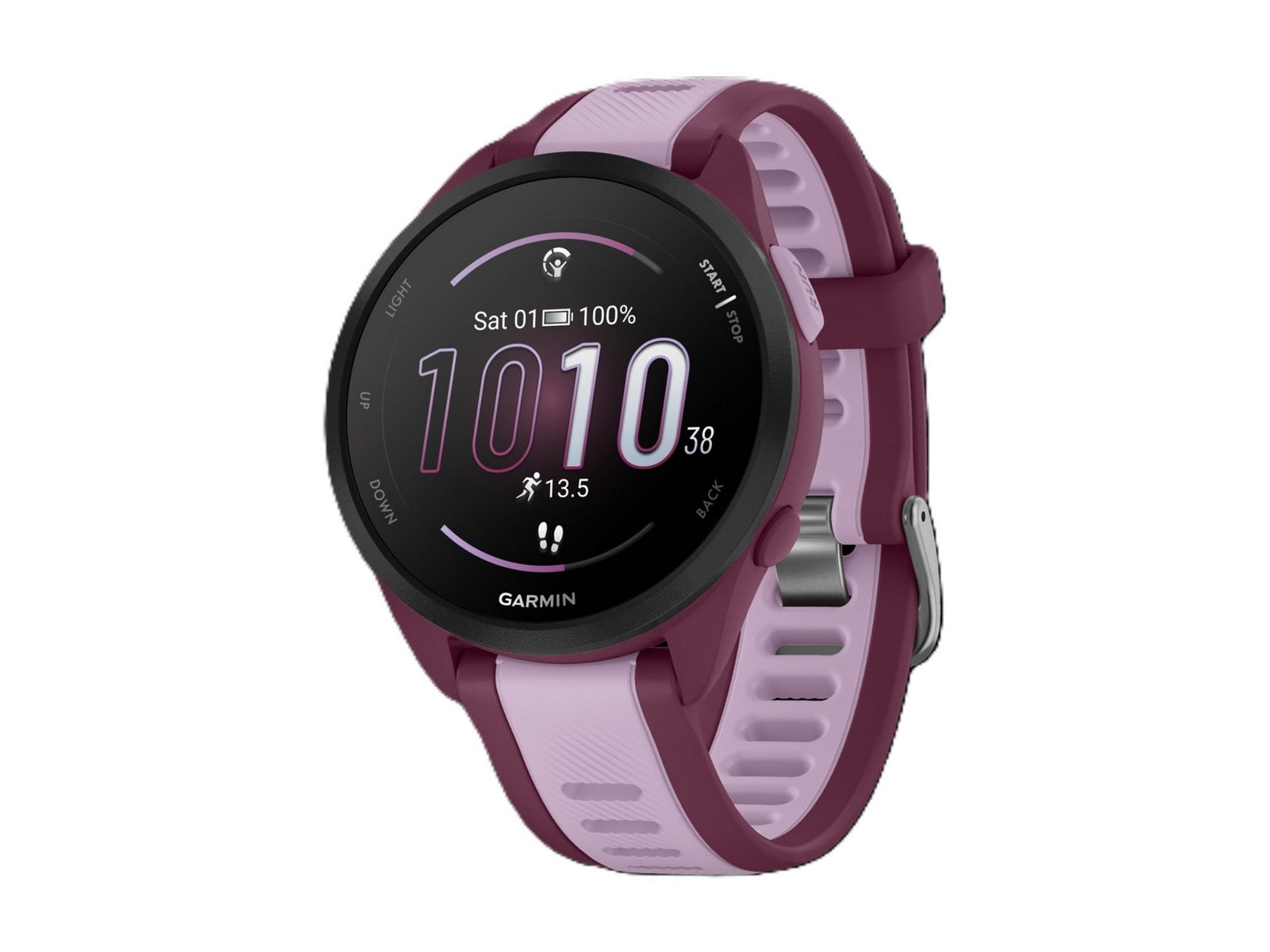Garmin - Forerunner 165 Music Smart Watches - Berry/Lilac