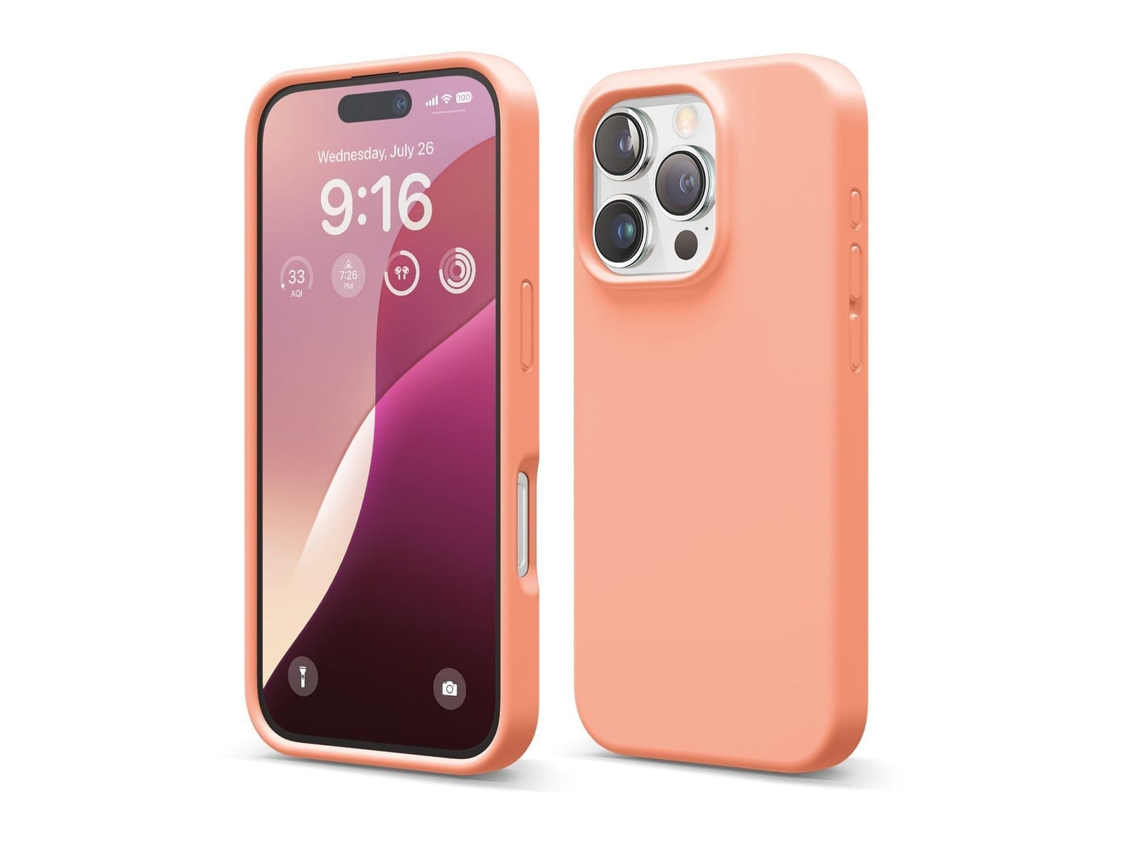 elago - Premium Silicone Case - iPhone 16 Pro - Salmon