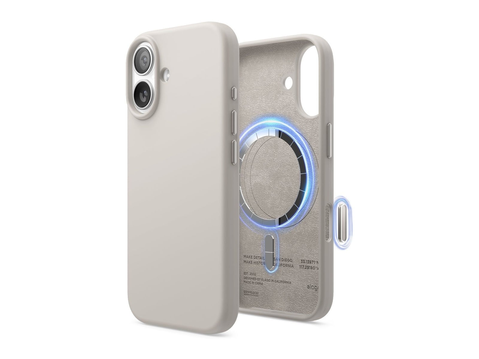 elago - MagSafe Silicone Case - iPhone 17 - Stone