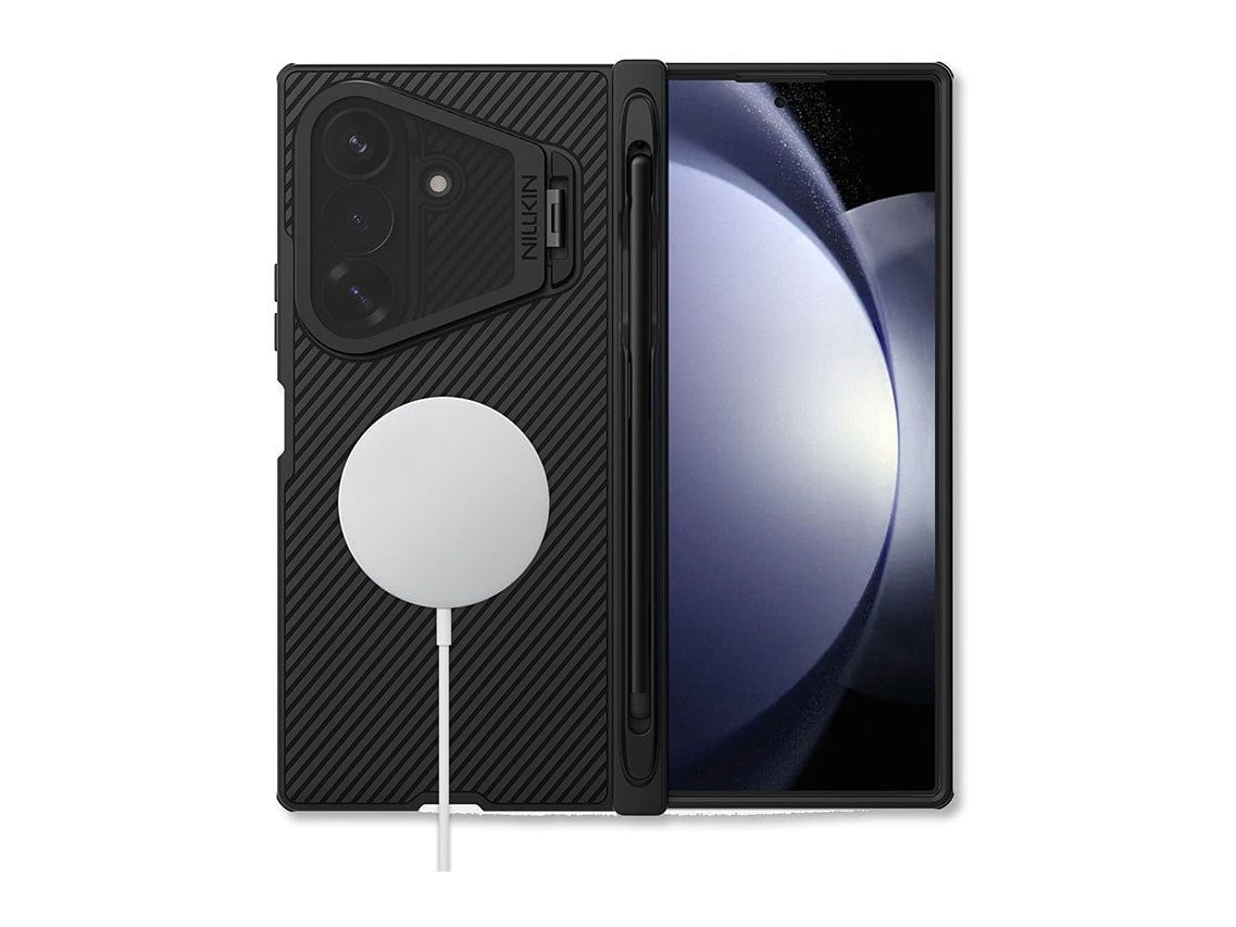 Nillkin - MagSafe Compatible CamShield CamProp Case with Stylus Pen & Transparent Camera Cover - Galaxy Z Fold 8 Ultra - Black