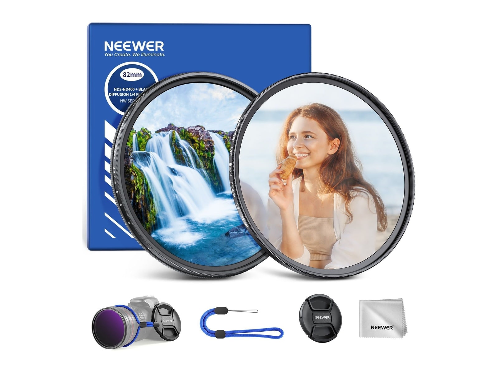 Neewer - Variable ND2-400 & Black Diffusion 1/4 Filter Set Camera Accessories