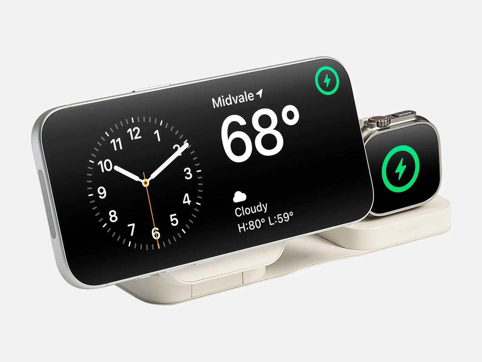 mophie - Roam 3-in-1 Travel Charger Sail Cream Wireless Chargers