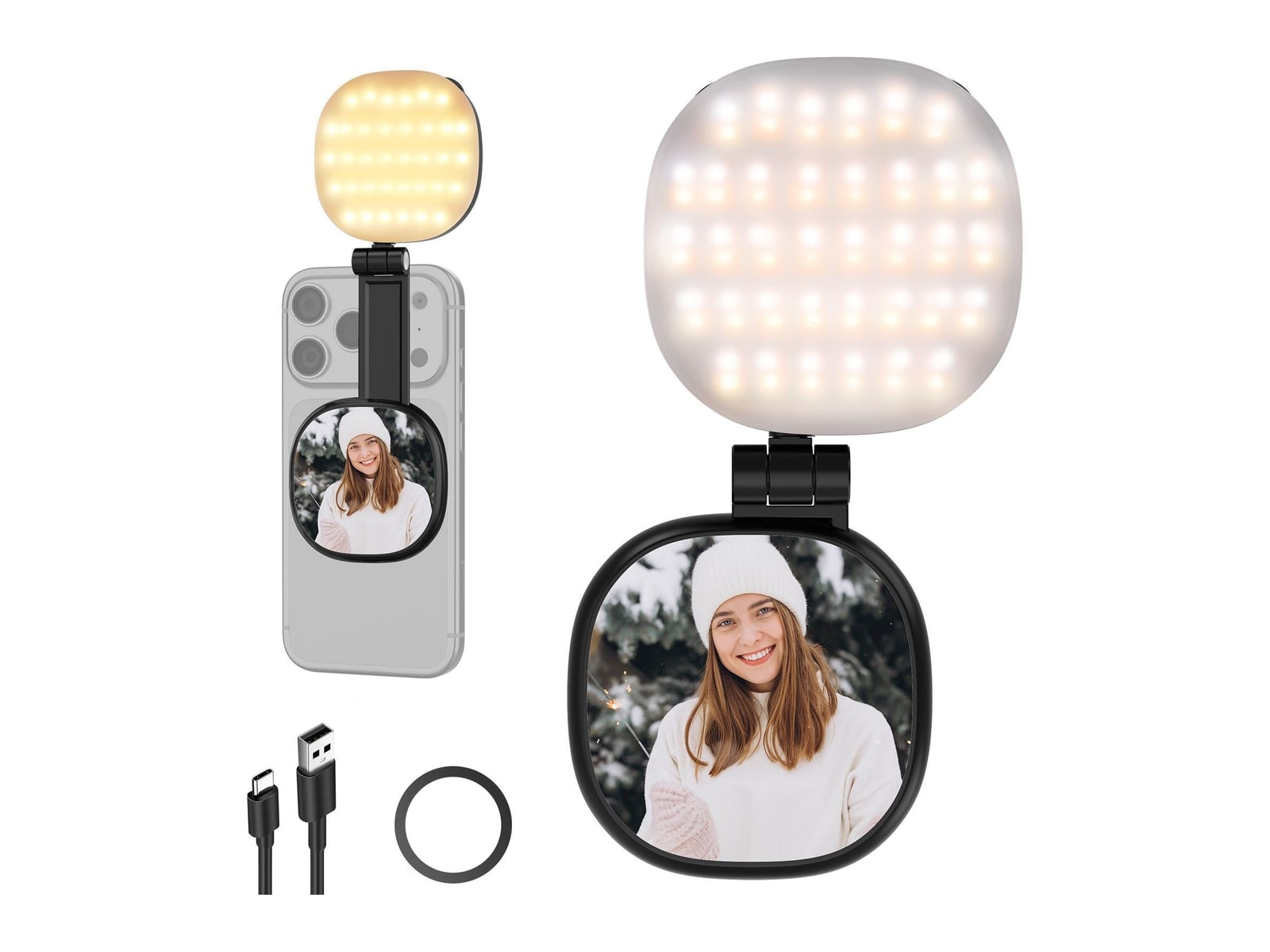Neewer - BASICS NL72B Magnetic Selfie Light Camera Accessories - Black