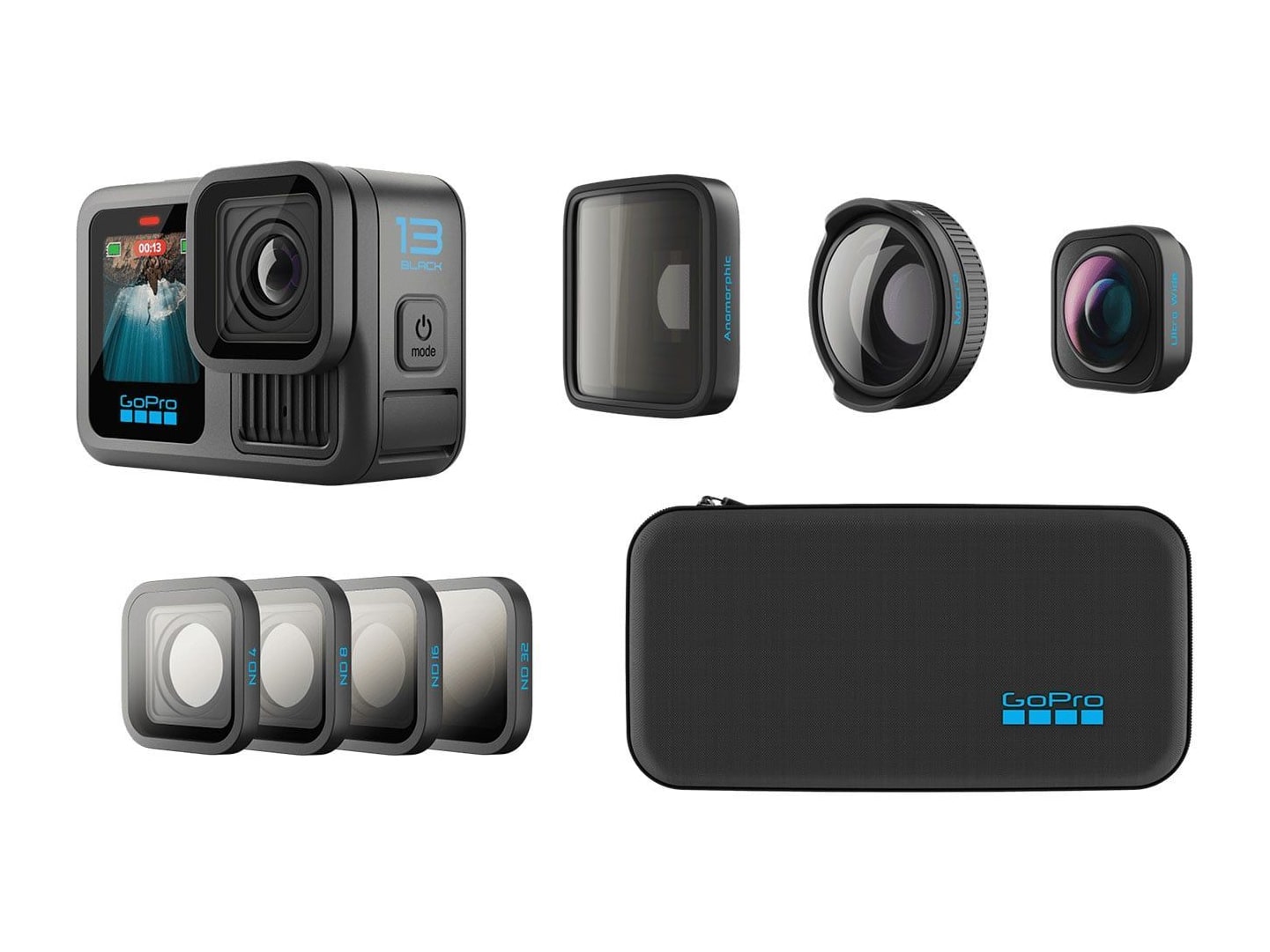 GoPro - HERO13 Black Action Camera with HB-Series Lens Collection 27.6MP Action Cameras - Black