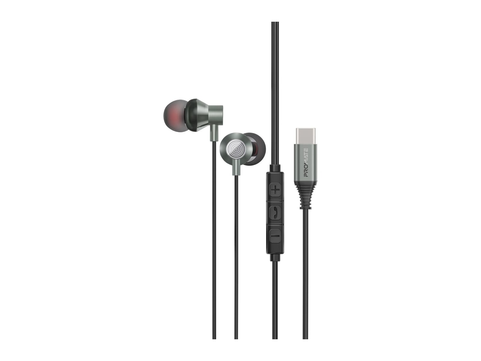 Promate - Silken-C In-Ear Headphones - Gray