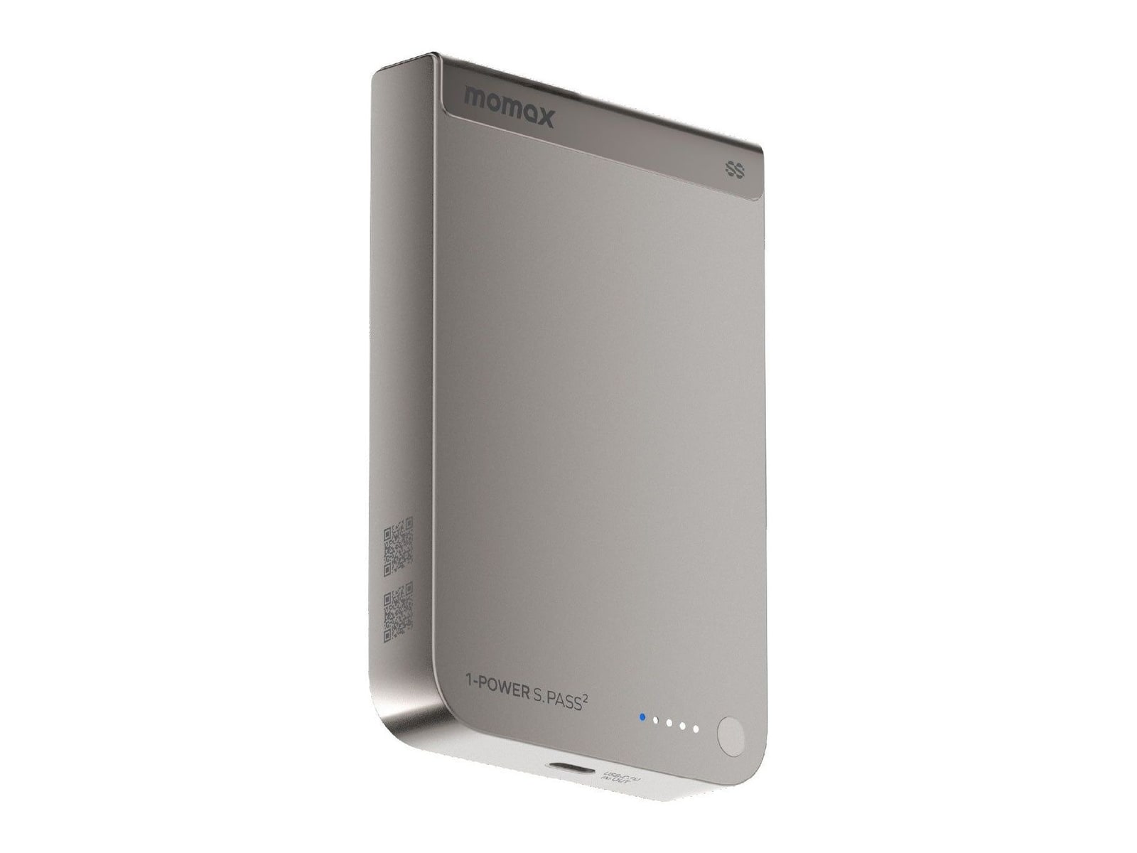 MOMAX - 1-Power S.Pass2 10000mAh Semi SSB Magnetic Wireless Battery Pack (CCC) Titanium Power Banks