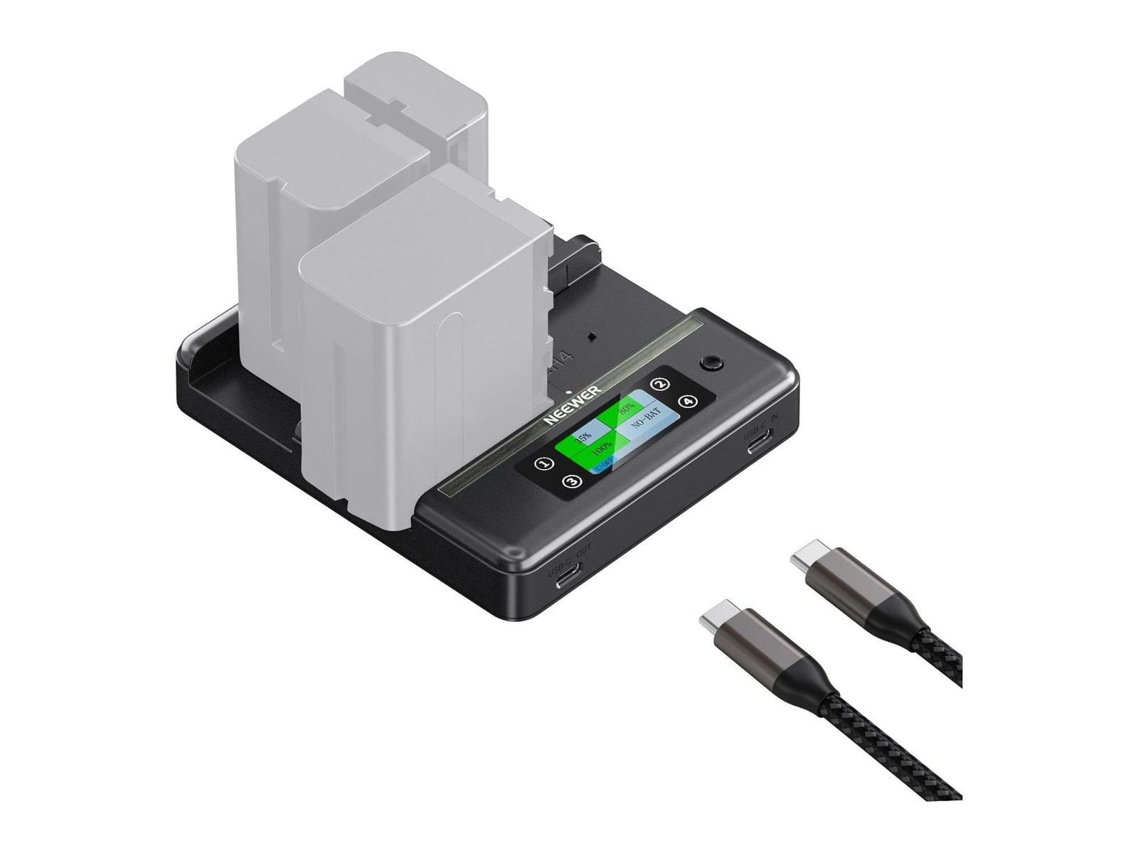 Neewer - NW-F4R 4 Channel Charger for NP-F Series Batteries Camera Batteries