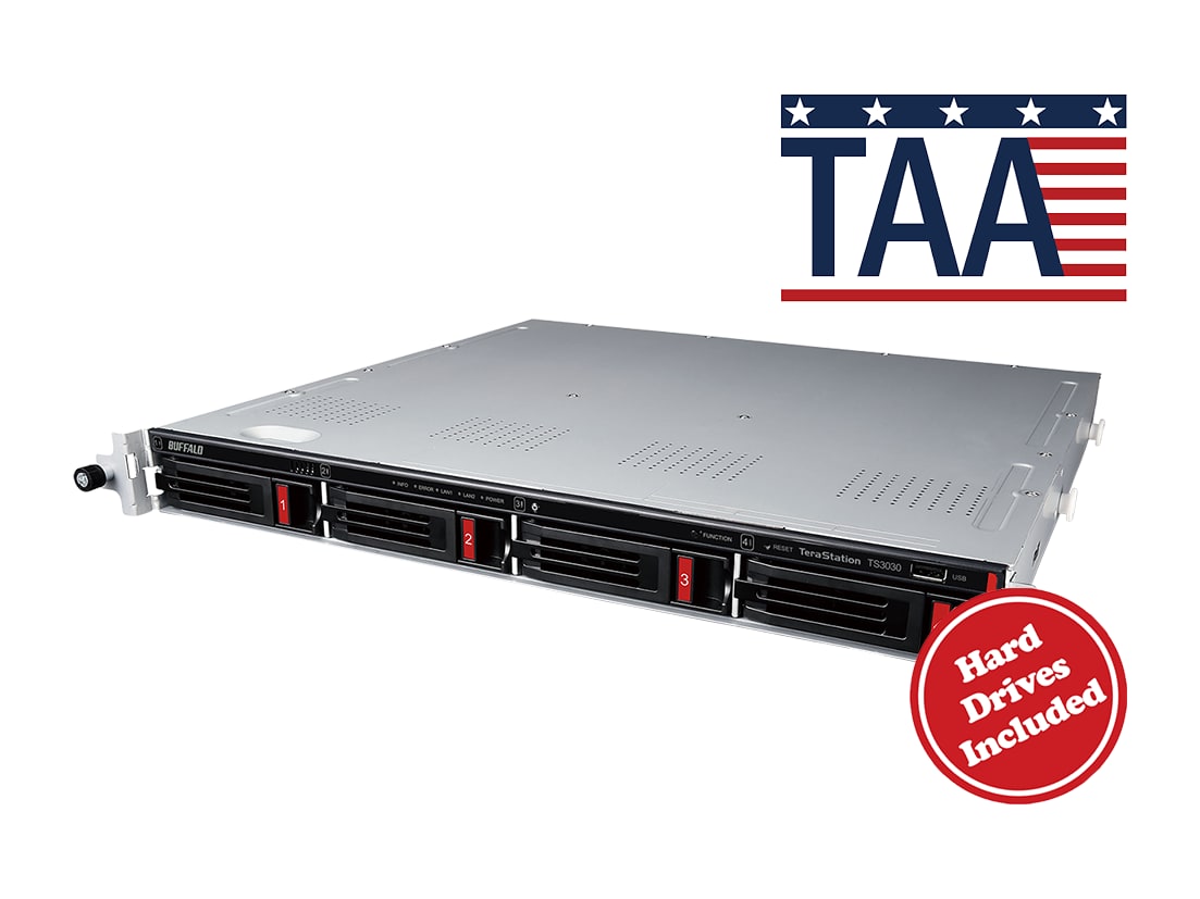 Buffalo - TeraStation 3030 TS3430RN 1U Rackmount 16TB 2x8TB Network Storage