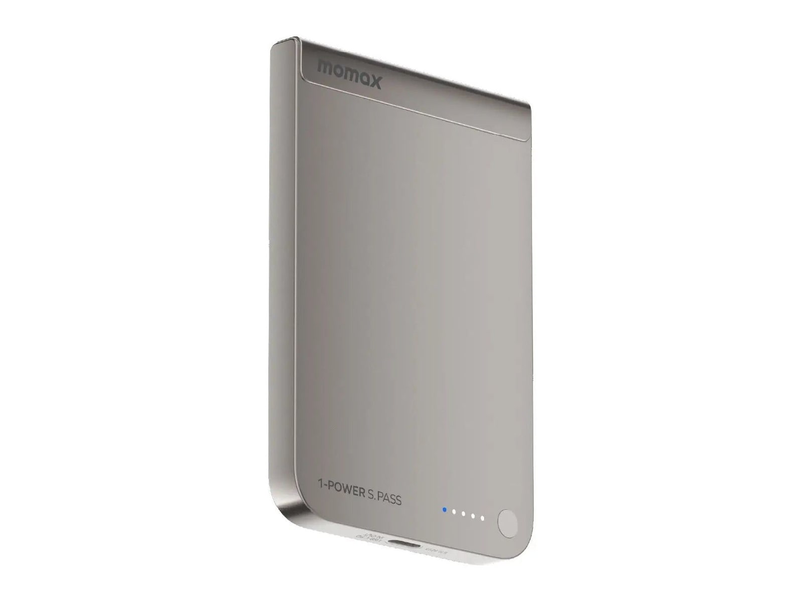 MOMAX - 1-Power S.Pass 5000mAh Qi2 Magnetic Wireless Battery Pack Titanium Power Banks