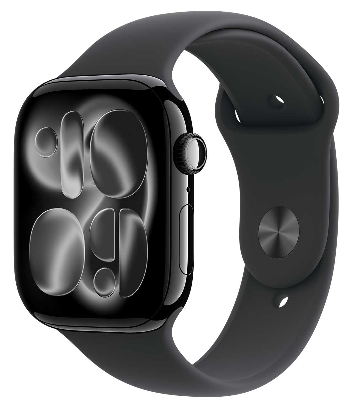 Apple - Apple Watch Series 11 (GPS + Cellular) 46mm Jet Black Aluminum Case with Black Sport Band - M/L - Jet Black